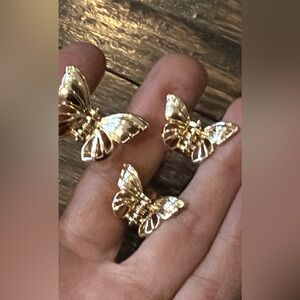 Gold Butterfly Hair clips